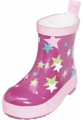 Playshoes korte regenlaars roze met sterren