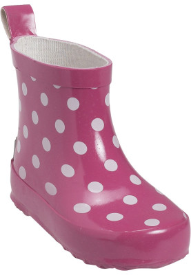 Playshoes korte regenlaars roze met witte stippen 