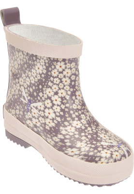 Playshoes korte regenlaars violet met bloemetjes