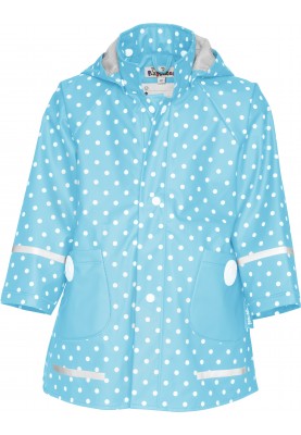 Playshoes regenjas turquoise met witte stippen