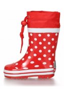 Playshoes regenlaars rood met stippen 2