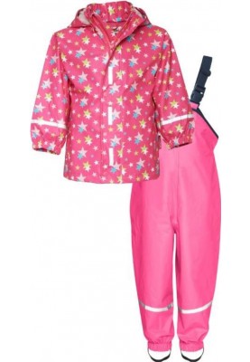 Playshoes regenpak roze met sterren