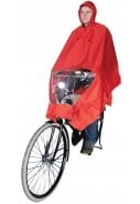 Rode Regenponcho voor op de fiets van Hooodie