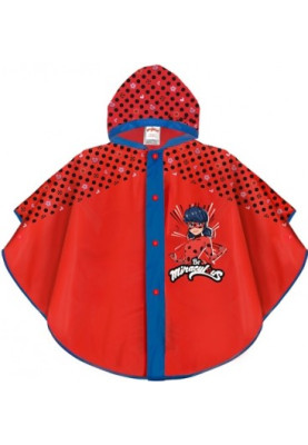 Rode kinder poncho van Ladybug Miraculous