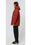 Rode (Red Ochre) puffer dames regenjas Frost van Tantä  7