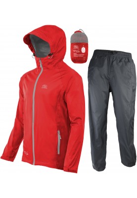 Rood heren regenpak Stow and Go van Highlander