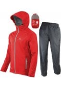 Rood heren regenpak Stow and Go van Highlander