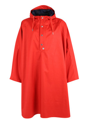 Rode regenponcho Danerain poncho van Danefae