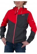 Rood en antraciete 4-way stretch heren regenjas Liam van Pro-X Elements 3