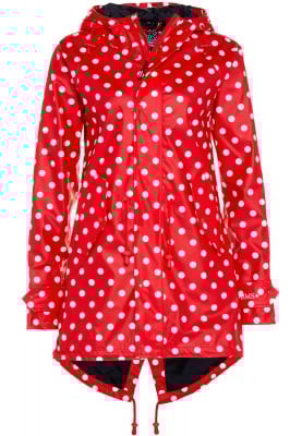 Rode dames regenjas met witte stippen / parka HafenCity® van BMS