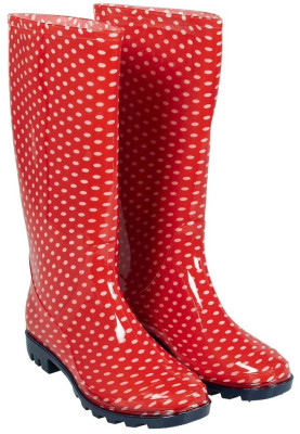 Rood / wit dames regenlaars Stip van XQ Footwear