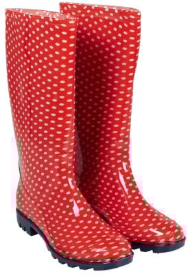 Rood / wit dames regenlaars Stip van XQ Footwear