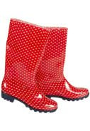 Rood / wit dames regenlaars Stip van XQ Footwear 2