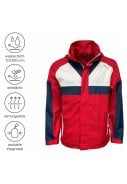 Rood / wit en donkerblauwe heren regenjas Theo van Pro-X Elements 2