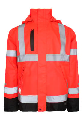 Rood/zwart Hi-Vis Regenjas van Lyngsøe Rainwear