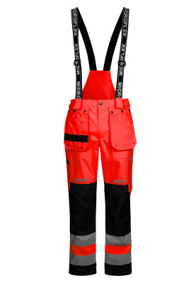 Rood/zwarte Hi-Vis Regenbroek van Lyngsøe Rainwear
