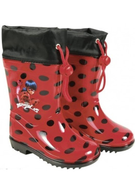 Rood / zwarte regenlaarzen van Ladybug Miraculous