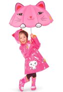 Roze kinder regenjas Lucky Cat van Kidorable 2