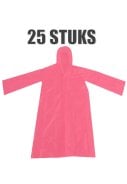 Roze wegwerp regenjas met drukker sluiting voor kinderen - 25 stuks