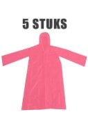 Roze wegwerp regenjas met drukker sluiting voor kinderen - 5 stuks