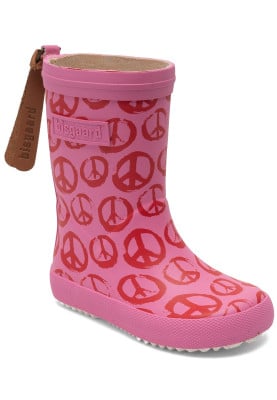Roze kinderregenlaars Fashion "Peace on Earth" van Bisgaard