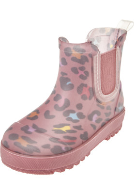Roze Leo Print lage Chelsea regenlaars van Playshoes