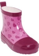 Roze met hartjes korte regenlaars van Playshoes