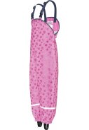 Roze met hartjes regenbroek met schouderbanden van Playshoes 3