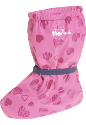 Roze met hartjeskinder  regenoverschoen met fleece gevoerd van Playshoes 