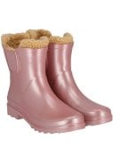 Roze metallic gevoerde Chelsea damesregenlaars Rubber Rain Boots van XQ