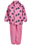 Roze regenpak met olifantenprint van CeLaVi 