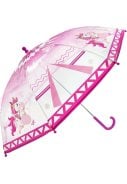 Roze / transparatante Eenhorn koepelparaplu