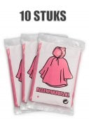  Roze wegwerp regenponcho's (10 stuks)
