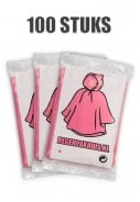  Roze wegwerp regenponcho's (100 stuks)