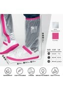 Semi transparante met roze band hoge regenoverschoenen (Shoe Cover) van Perletti 2