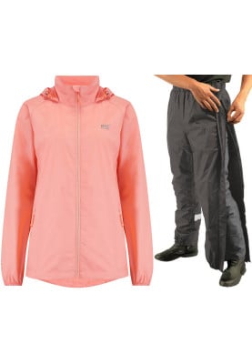 Soft Coral regenpak van Mac in a Sac (broek met volledige rits)
