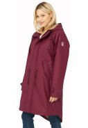 Tibetan red Friese Tidaholm parka met caramel teddy voering van Derbe 2