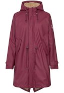 Tibetan red Friese Tidaholm parka met caramel teddy voering van Derbe 1