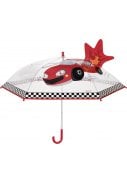 Transparante kinderparaplu Racewagen van Playshoes