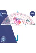 Transparante Unicorn paraplu met sterren en reflecterende rand 2