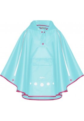 Turquoise kinder regenponcho Pack It van Playshoes