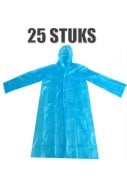 Wegwerp regenjas met sluiting (blauw) - 25 stuks 1