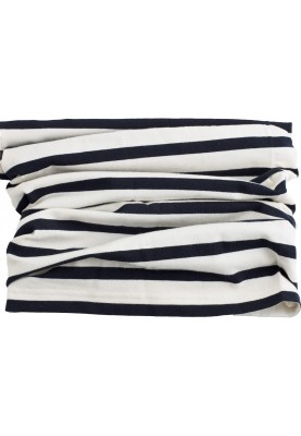 Wit met blauw gestreepte sjaal / col van BMS