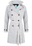 Gebroken wit met zwarte streep trenchcoat Bodille van Happy Rainy Days 1