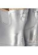 Zilver metallic gevoerde Chelsea damesregenlaars Rubber Rain Boots van XQ 2
