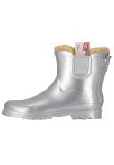 Zilver metallic gevoerde Chelsea damesregenlaars Rubber Rain Boots van XQ 3