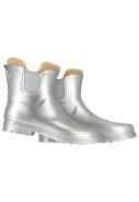 Zilver metallic gevoerde Chelsea damesregenlaars Rubber Rain Boots van XQ 4