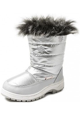 Zilveren met sneeuwvlokjes meisjes snowboot / winterlaars