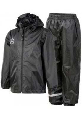 Zwart ademend regenpak van Color Kids 