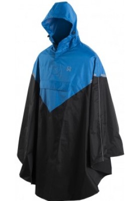 Zwart met blauwe regenponcho van Willex